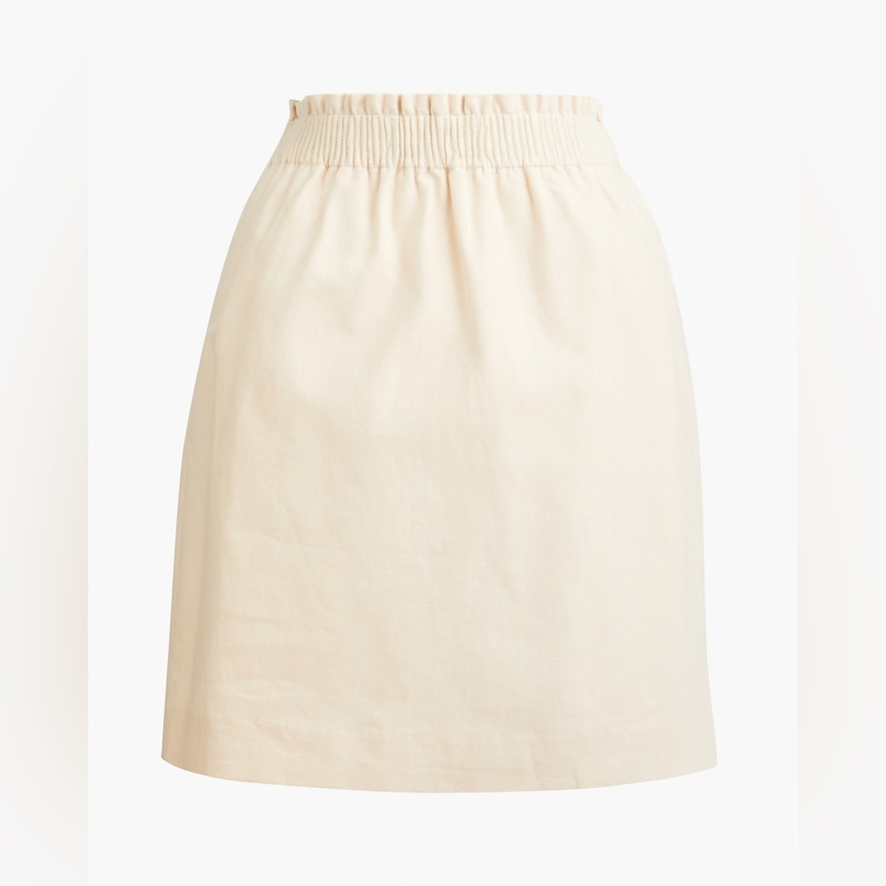J. Crew Linen-cotton blend city skirt Sz 00 Beige - Cream